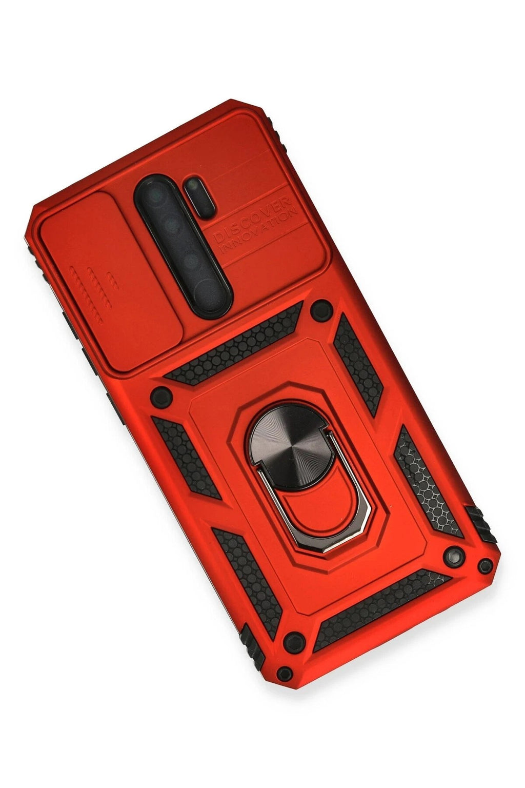 Mey İthalat® Redmi Note 8 Pro Kılıf Pars Lens Yüzüklü Silikon - Kırmızı