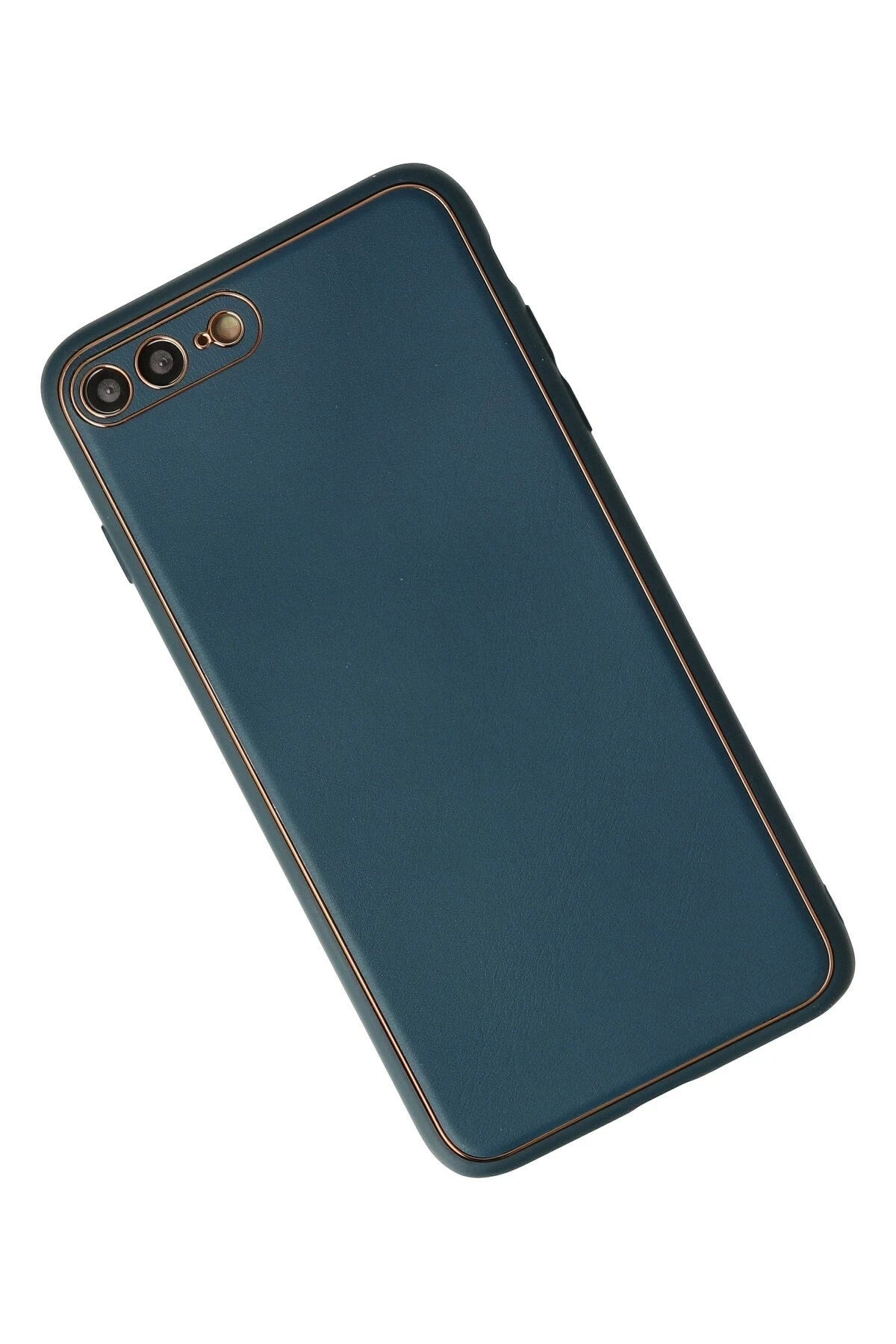 Mey İthalat® iPhone 7 Plus Kılıf Coco Deri Silikon Kapak - Mavi