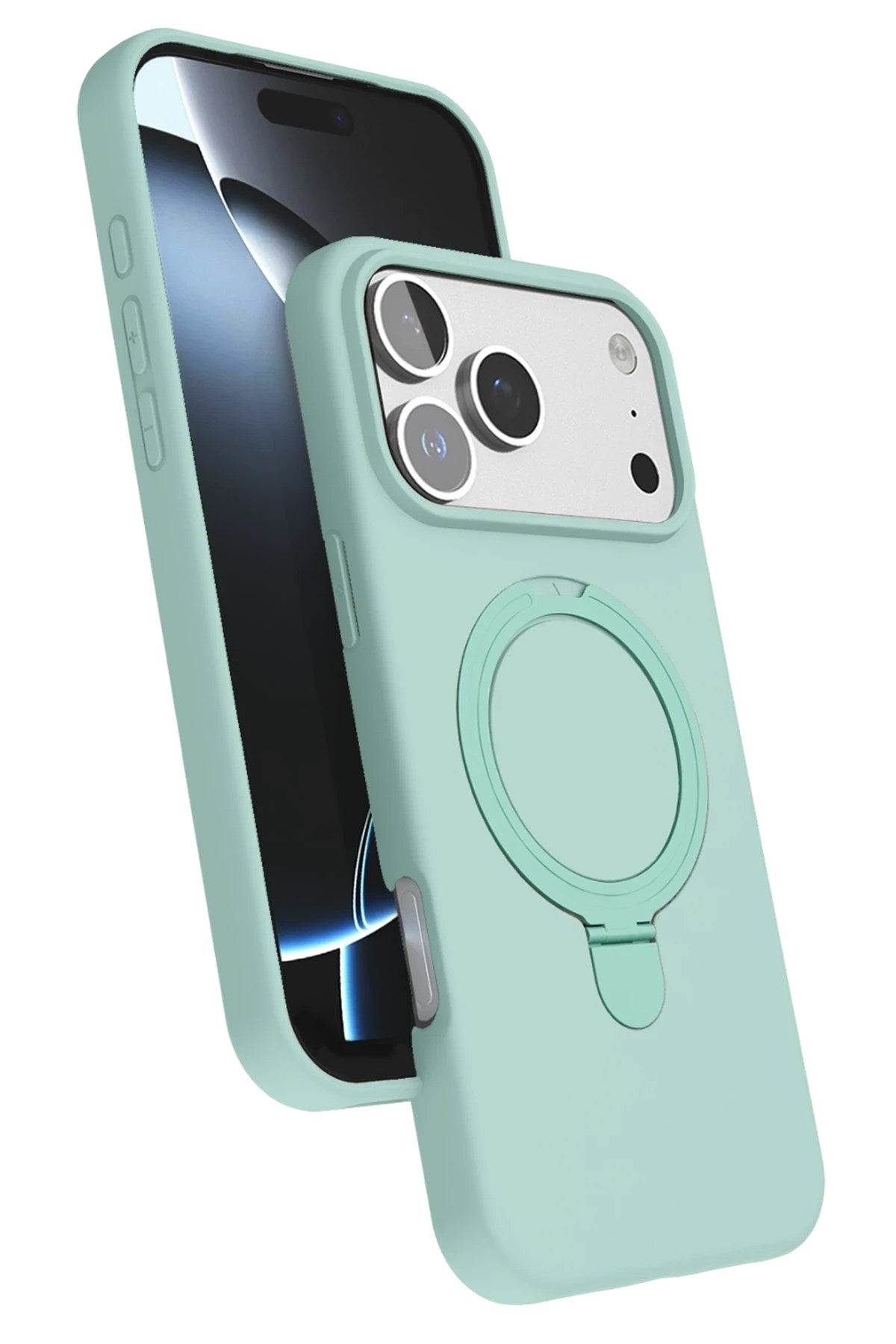 Mey İthalat® iPhone 17 Pro Max Regal Magsafe Standlı Kapak - Su Yeşili