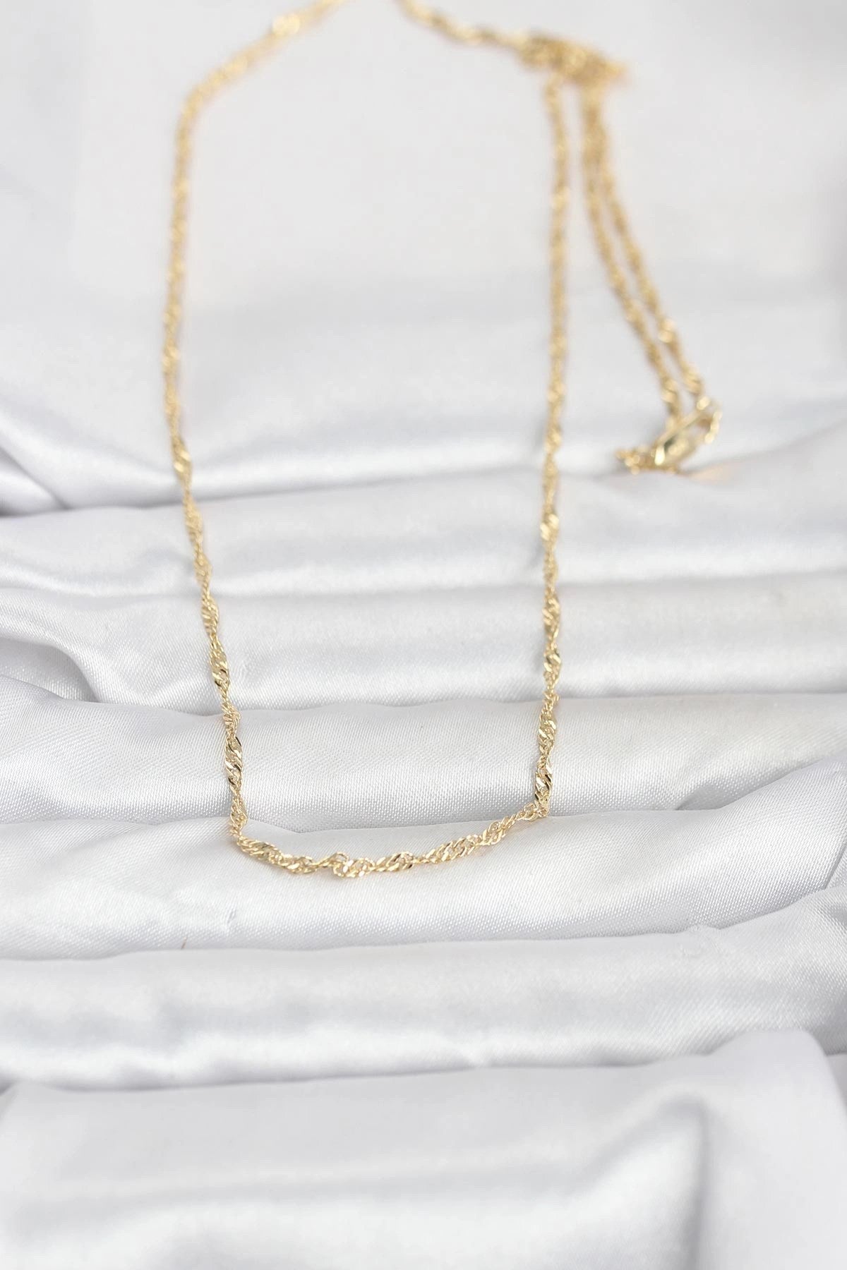 Mey İthalat® CM 14K Gold Renk Burgu Zincirli 60 cm Kadın Kolye