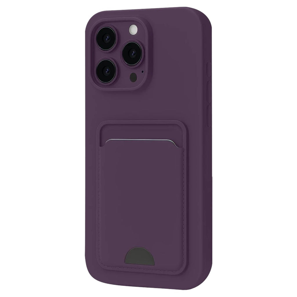 Mey İthalat® iPhone 16 Pro Kılıf Kelvin Kartvizitli Silikon - Derin Mor