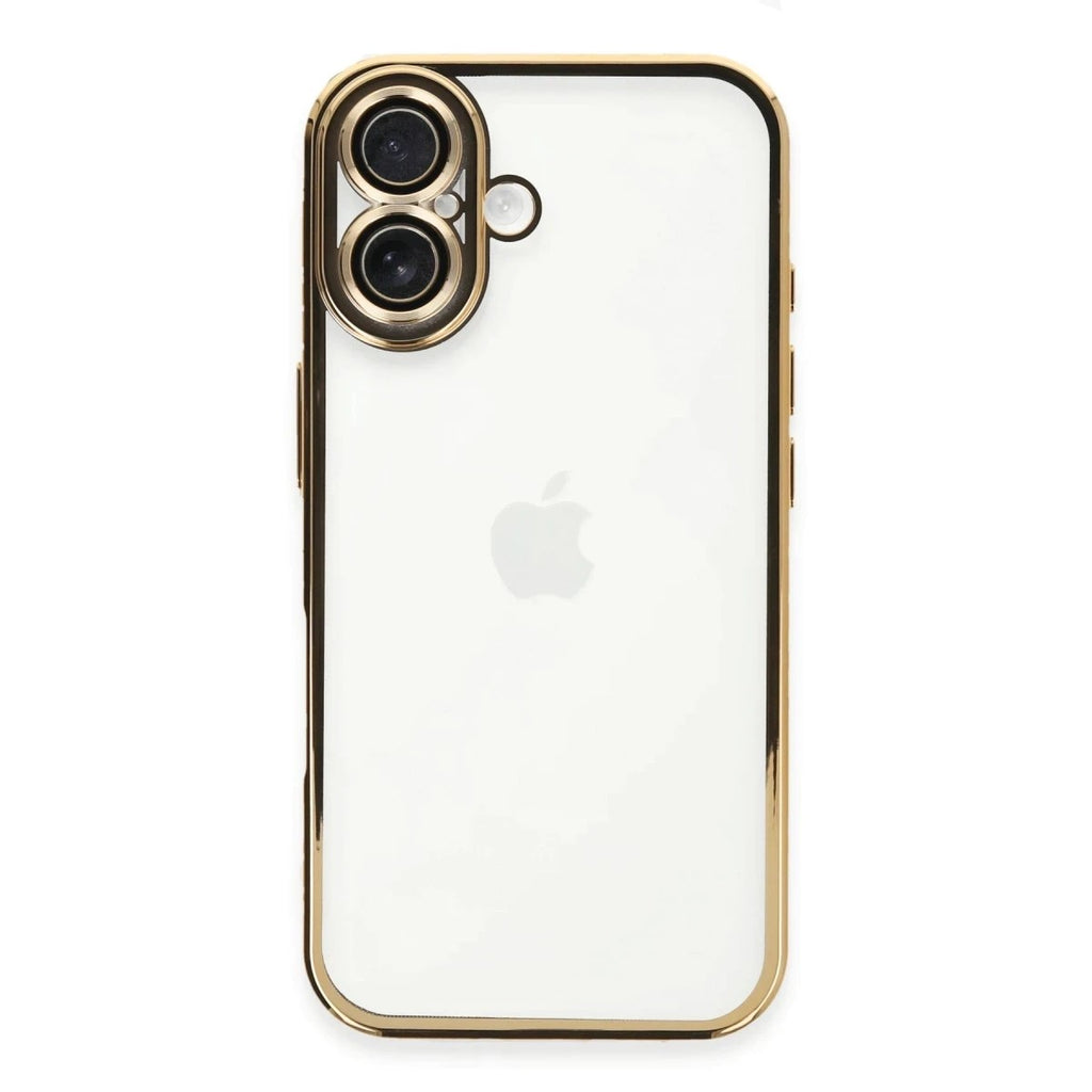 Mey İthalat® iPhone 16 Plus Kılıf Lensli Silikon - Gold