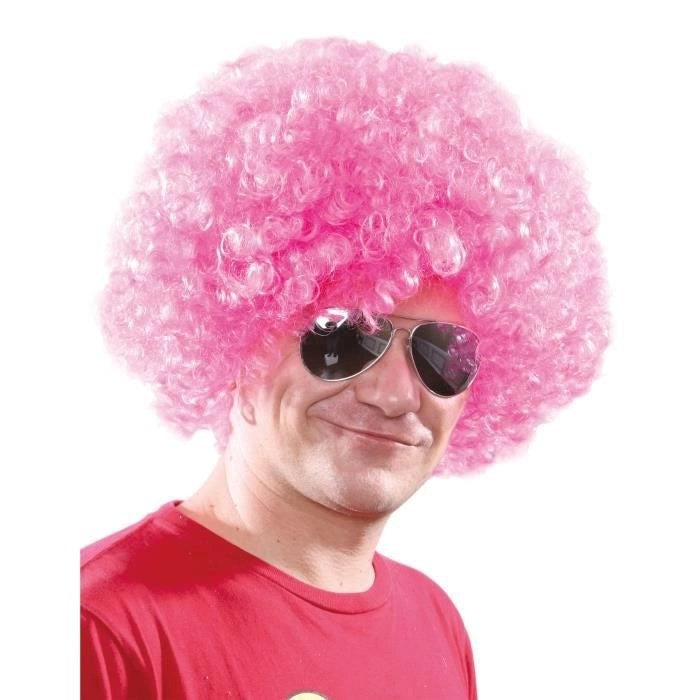 Mey İthalat® Açık Pembe Renk Kıvırcık Afro Bonus Peruk