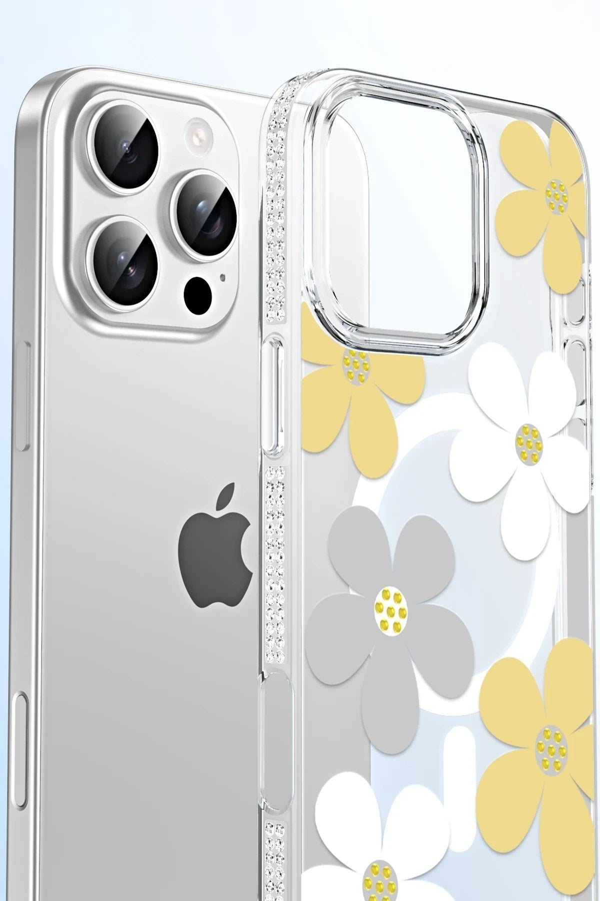 Mey İthalat® iPhone 16 Floral Magsafe Kapak - Turuncu