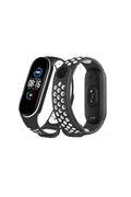 Mey İthalat® Mi Band 4 Spor Delikli Kordon - Siyah-Beyaz