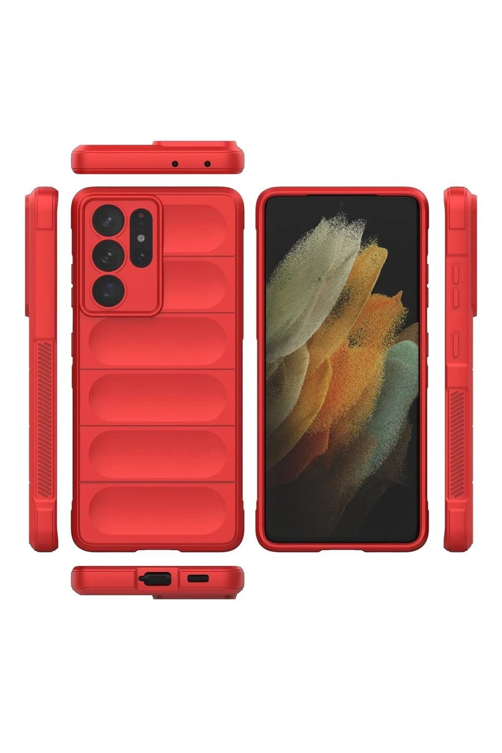 Mey İthalat® Samsung Galaxy S21 Ultra Kılıf Optimum Silikon - Kırmızı
