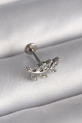 Mey İthalat® 316L Çelik Gümüş Renk Dal Model Zirkon Taş Detaylı Tragus Piercing