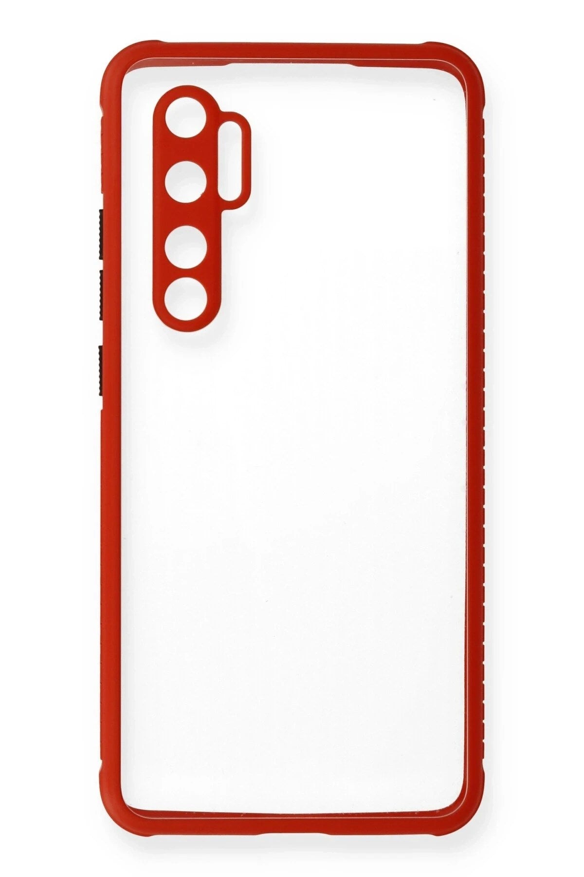 Mey İthalat® Mi Note 10 Lite Kılıf Miami Şeffaf Silikon - Kırmızı