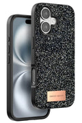 Mey İthalat® iPhone 16 Plus Bright Simli Kapak - Siyah