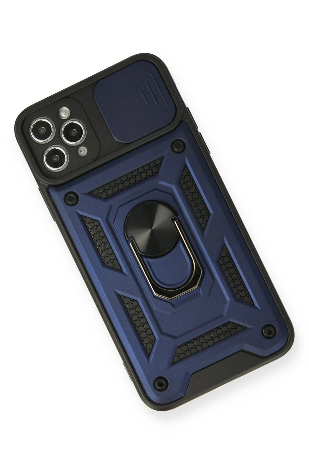 Mey İthalat® iPhone 11 Pro Max Kılıf Pars Lens Yüzüklü Silikon - Lacivert