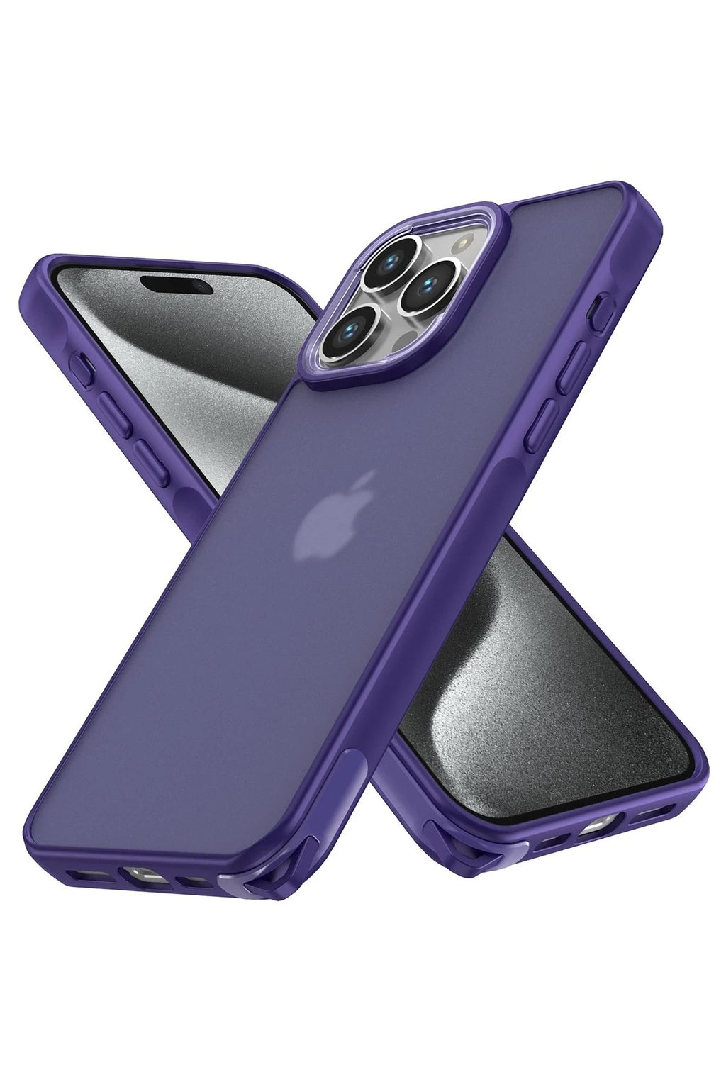Mey İthalat® iPhone 15 Pro Kılıf Elegant Kapak - Derin Mor