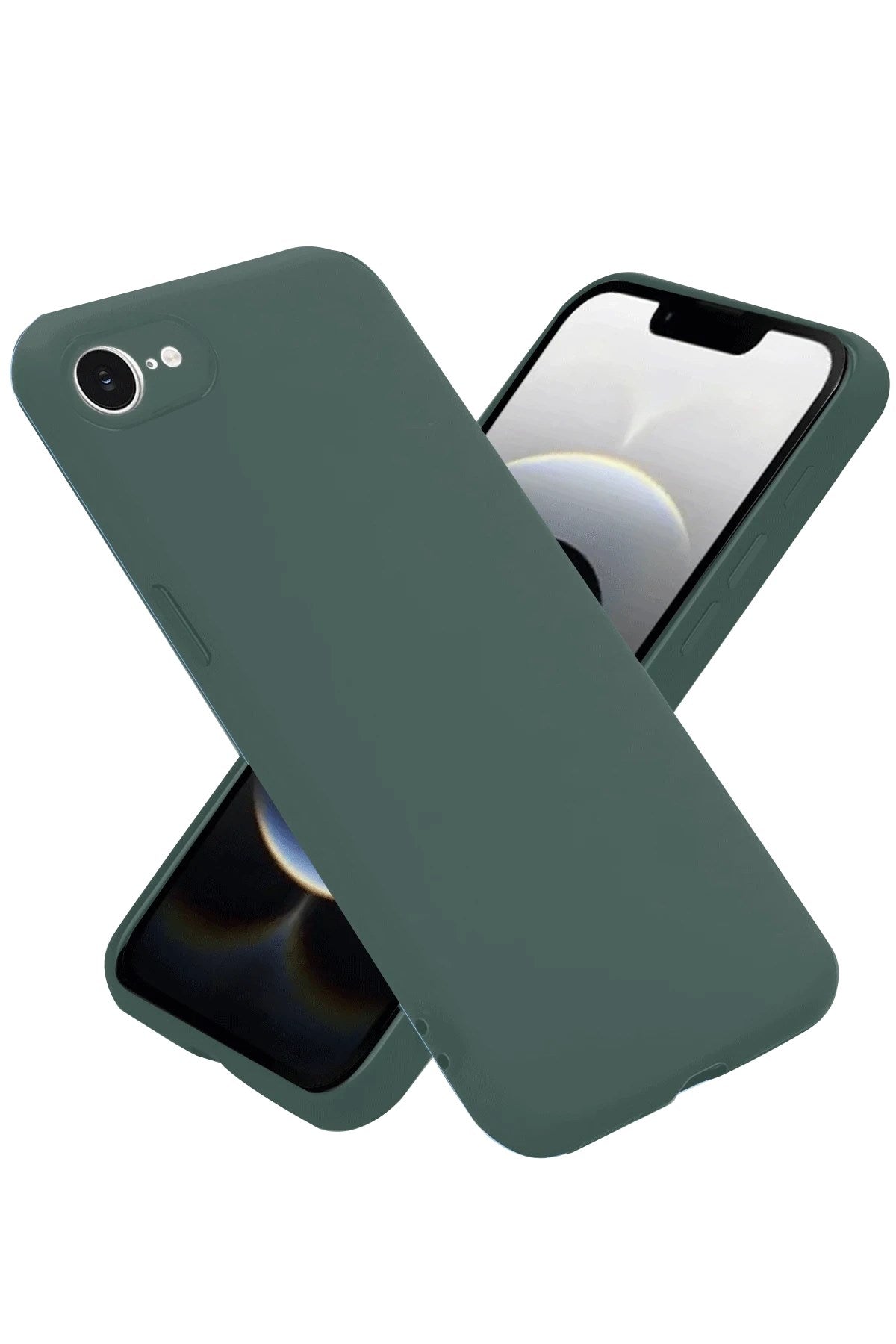 Mey İthalat® iPhone 16E Kılıf Nano içi Kadife Silikon - Koyu Yeşil