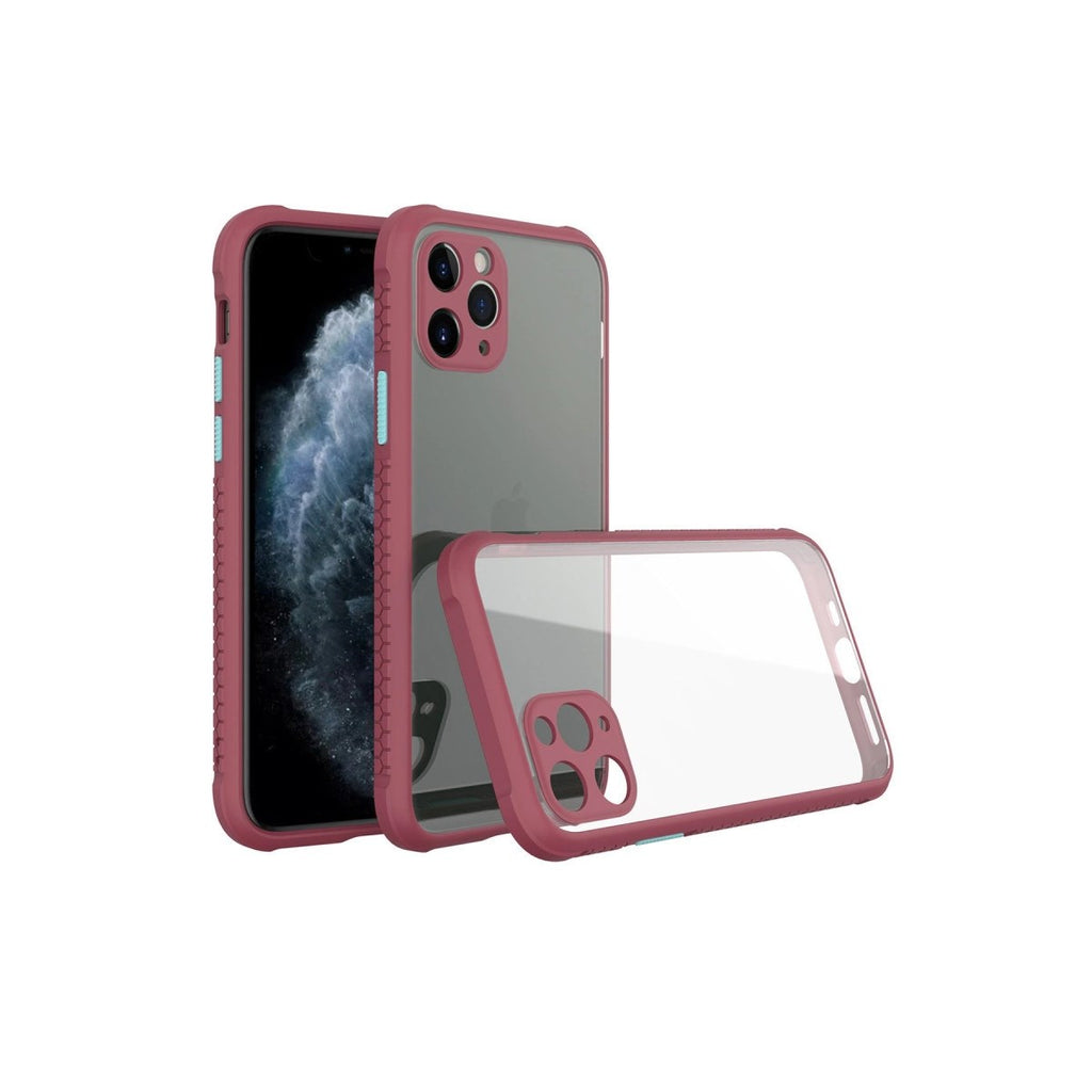 Mey İthalat® iPhone 11 Pro Kılıf Miami Şeffaf Silikon - Fuşya