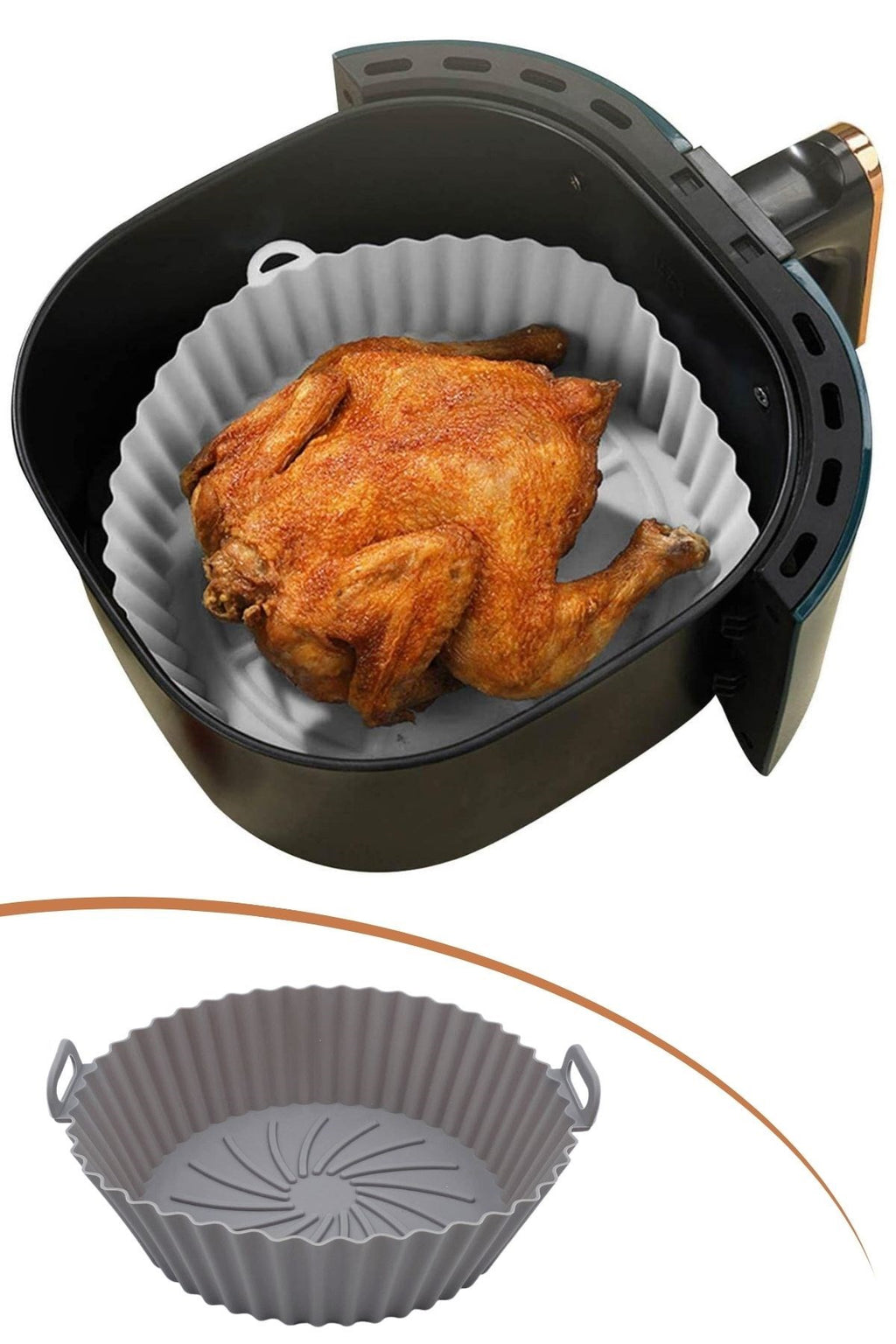 Renkli Isıya Dayanıklı Yıkanılabilir Silikon Fırın Ve Airfryer Yuvarlak Pişirme Matı 20 Cm