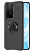 Mey İthalat® Huawei P40 Pro Kılıf Range Yüzüklü Silikon - Siyah