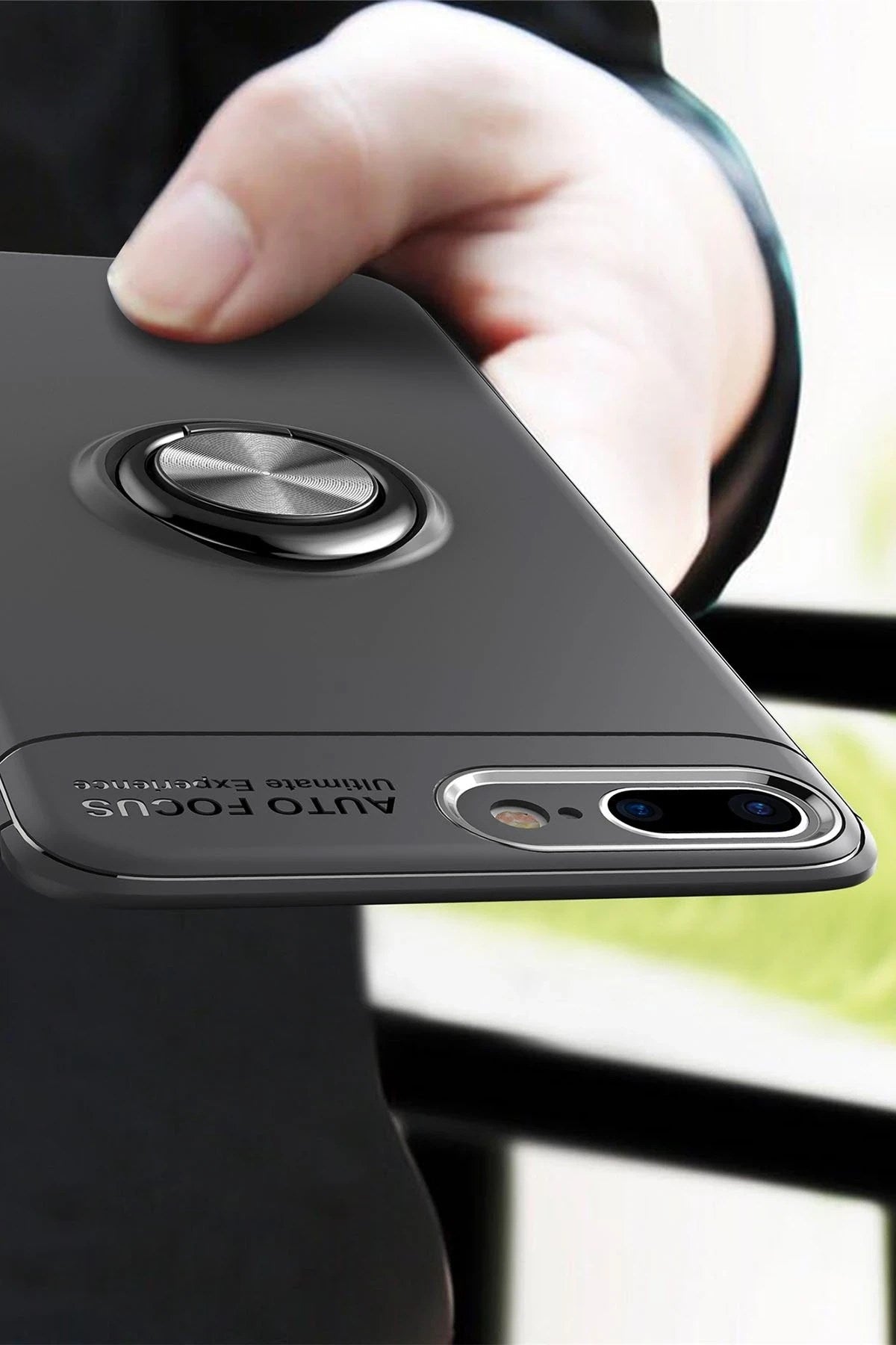 Mey İthalat® iPhone 7 Plus Kılıf Range Yüzüklü Silikon - Kırmızı