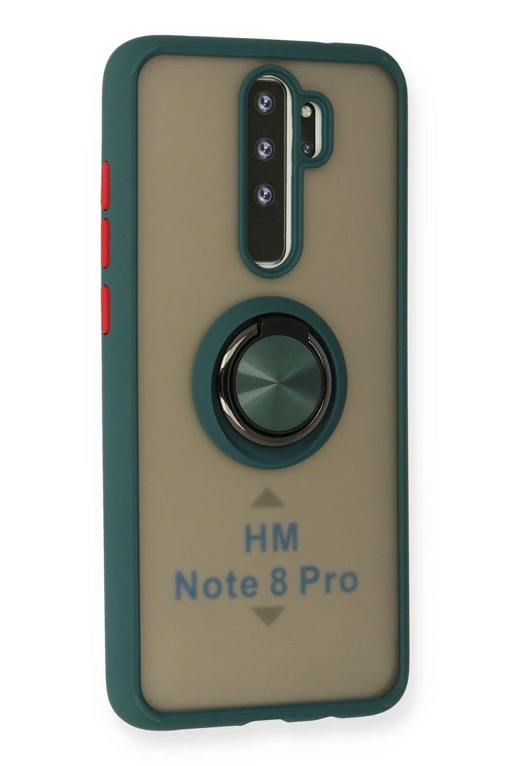 Mey İthalat® Redmi Note 8 Pro Kılıf Montreal Yüzüklü Silikon Kapak - Yeşil