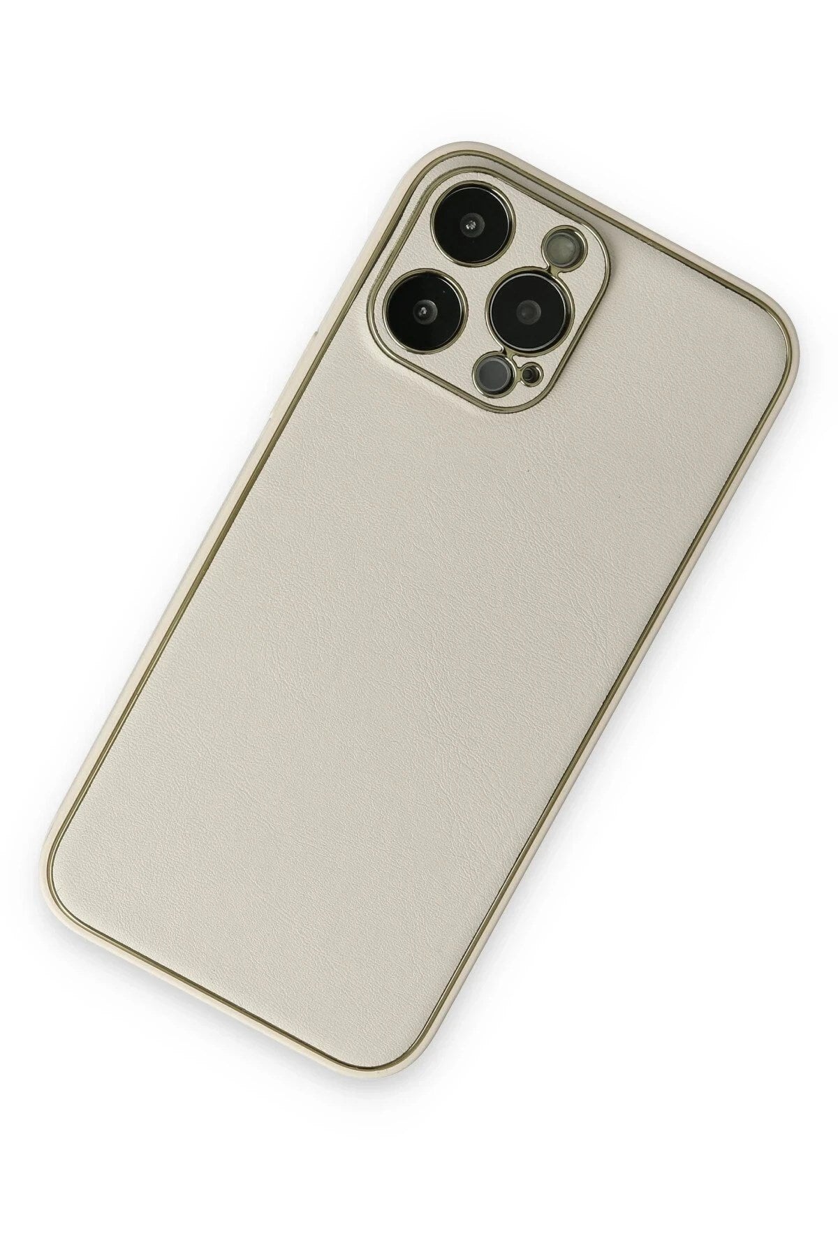 Mey İthalat® iPhone 13 Pro Kılıf Coco Deri Silikon Kapak - Beyaz