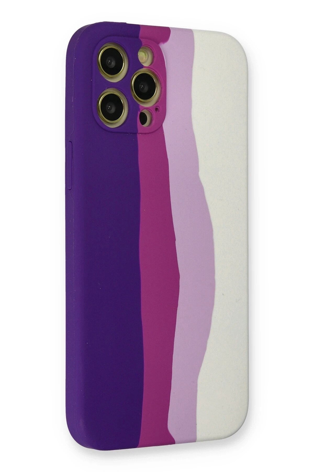 Mey İthalat® iPhone 12 Pro Max Kılıf Ebruli Lansman Silikon - Mor-Beyaz