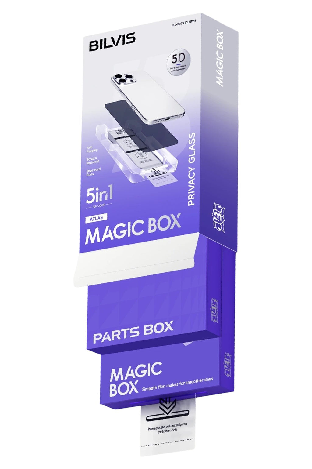 Mey İthalat® iPhone 17 Air Bilvis 5in1 5D Magic Hayalet Cam Ekran Koruyucu - Siyah