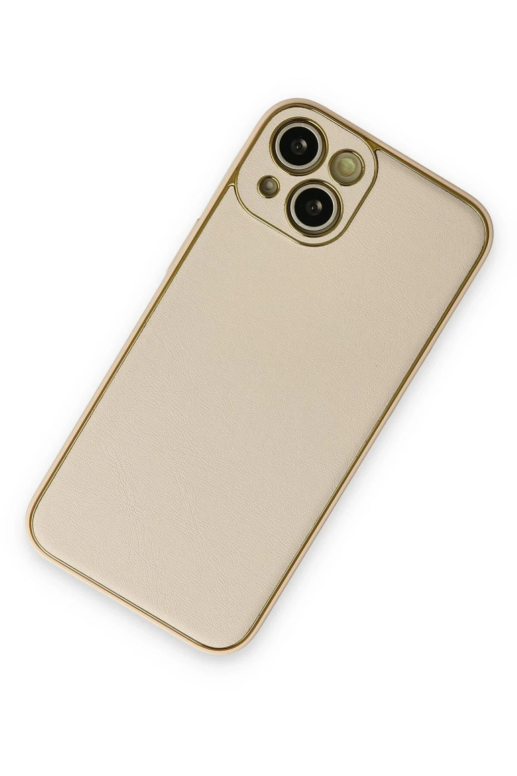 Mey İthalat® iPhone 14 Plus Kılıf Coco Deri Silikon Kapak - Gold