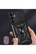 Mey İthalat® Samsung Galaxy A26 Kılıf Pars Lens Yüzüklü Silikon - Yeşil