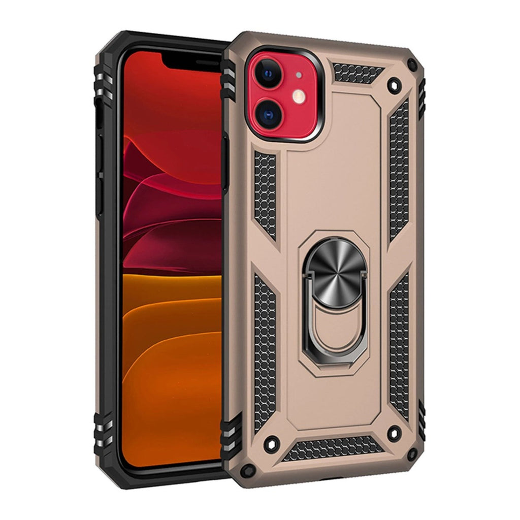 Mey İthalat® iPhone 11 Kılıf Sofya Yüzüklü Silikon Kapak - Gold