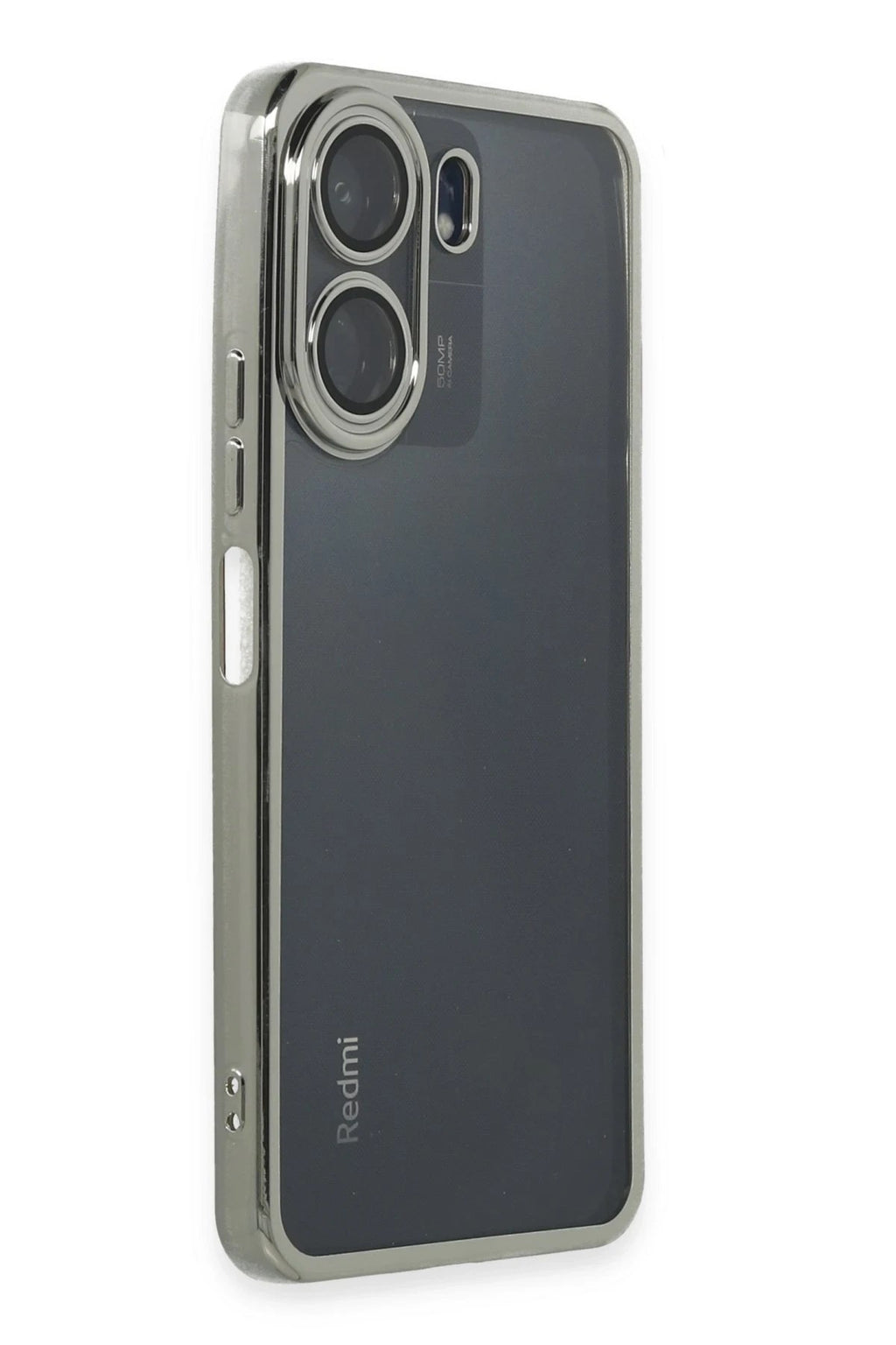 Mey İthalat® Redmi 13C Kılıf Lensli Silikon - Gümüş