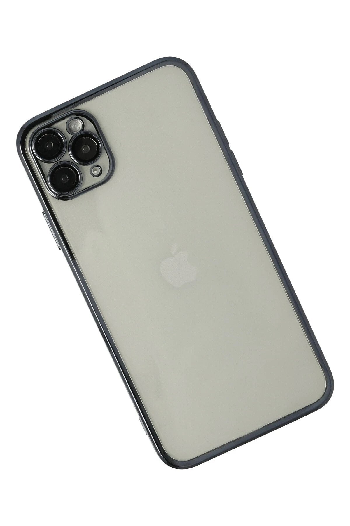 Mey İthalat® iPhone 11 Pro Max Kılıf Lensli Silikon - Siyah