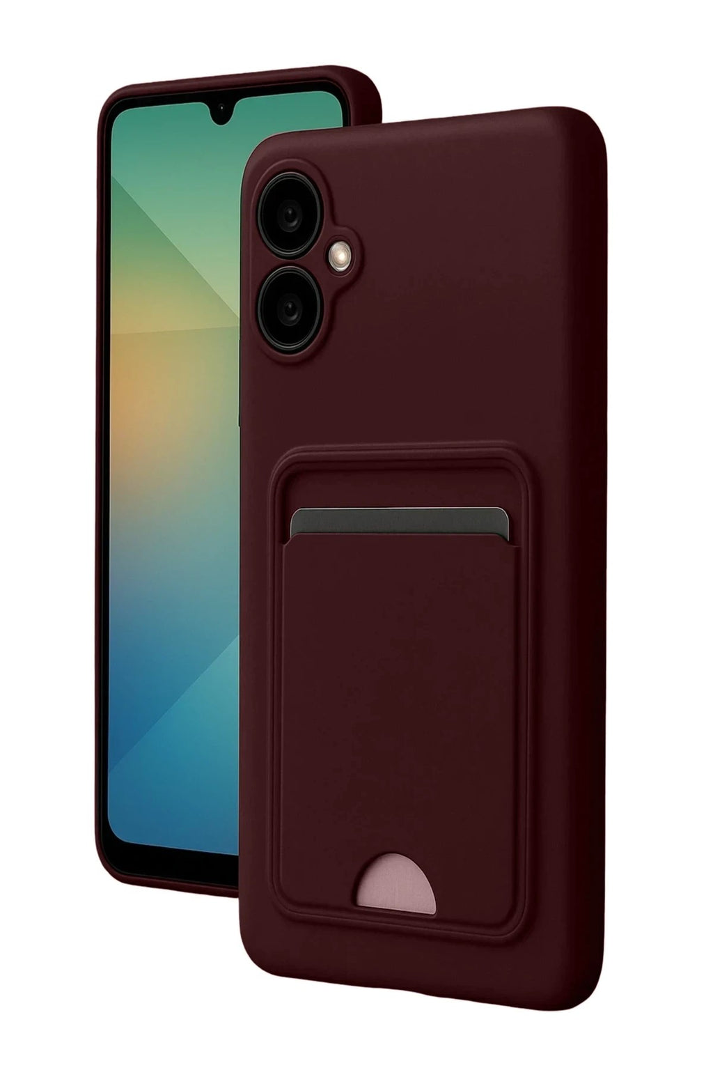 Mey İthalat® Samsung Galaxy A07 4G Kelvin Kartvizitli Silikon - Bordo