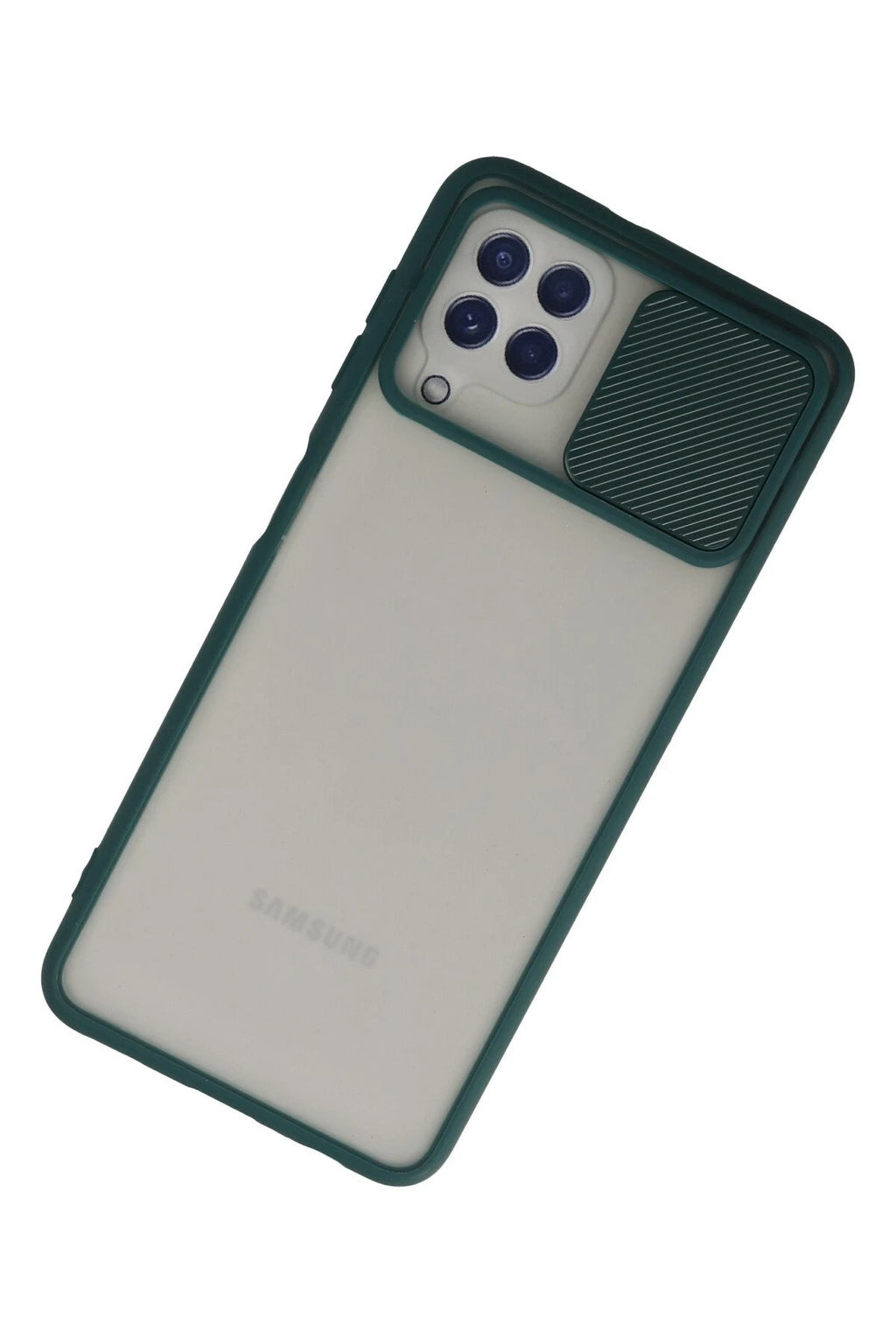 Mey İthalat® Samsung Galaxy A22 Kılıf Palm Buzlu Kamera Sürgülü Silikon - Yeşil