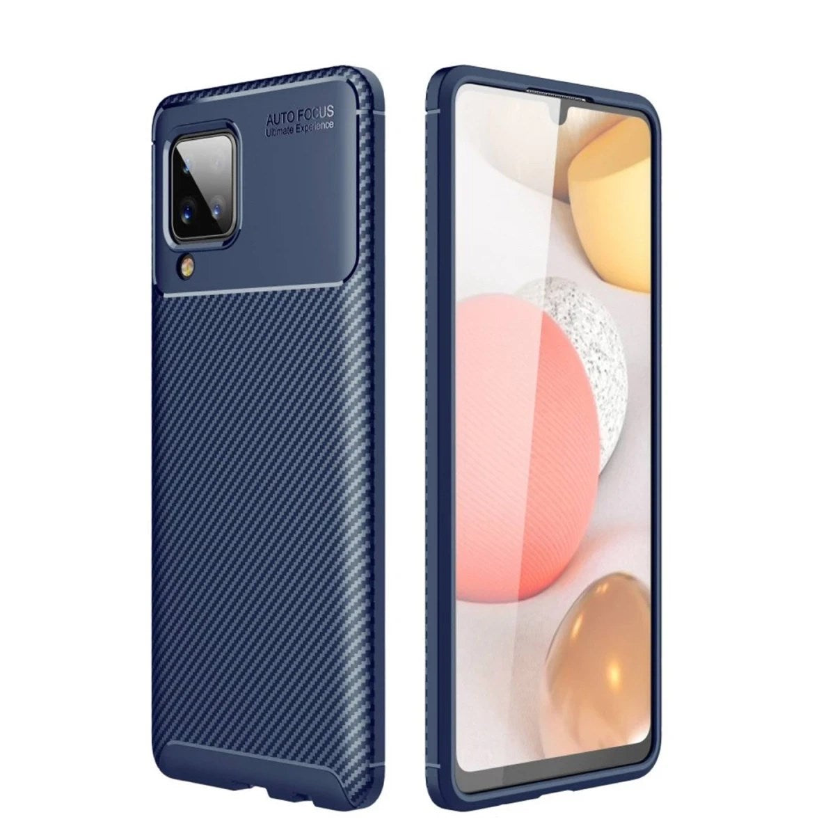 Mey İthalat® Samsung Galaxy A22 Kılıf Auto Focus Karbon Kapak - Lacivert