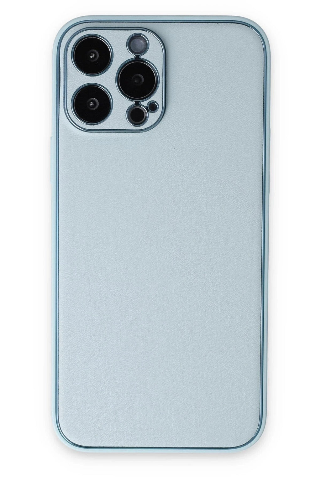 Mey İthalat® iPhone 14 Pro Kılıf Coco Deri Silikon Kapak - Sky Blue