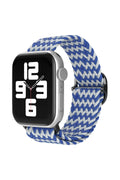 Mey İthalat® Watch 42mm Star Kordon - Zigzag Beyaz-Mavi