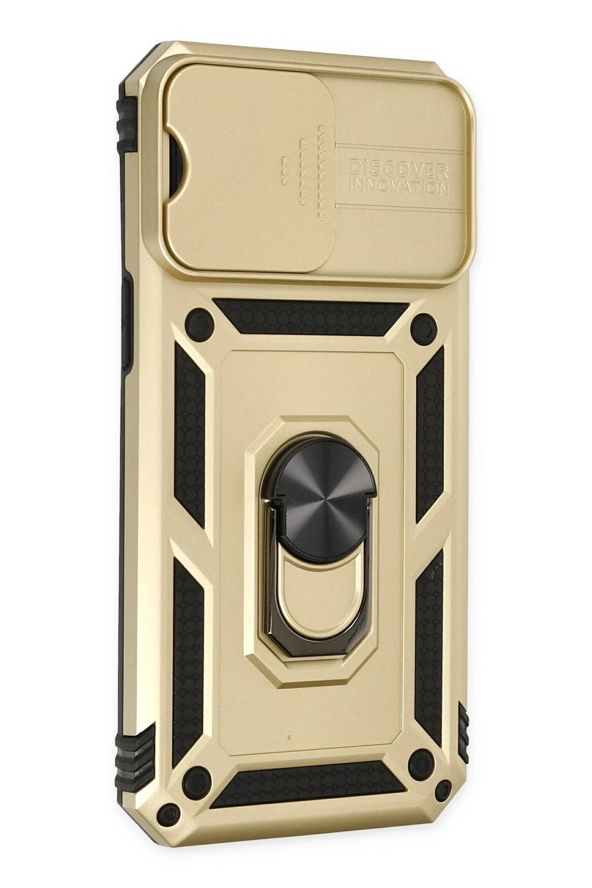 Mey İthalat® iPhone 14 Pro Max Kılıf Pars Lens Yüzüklü Silikon - Gold