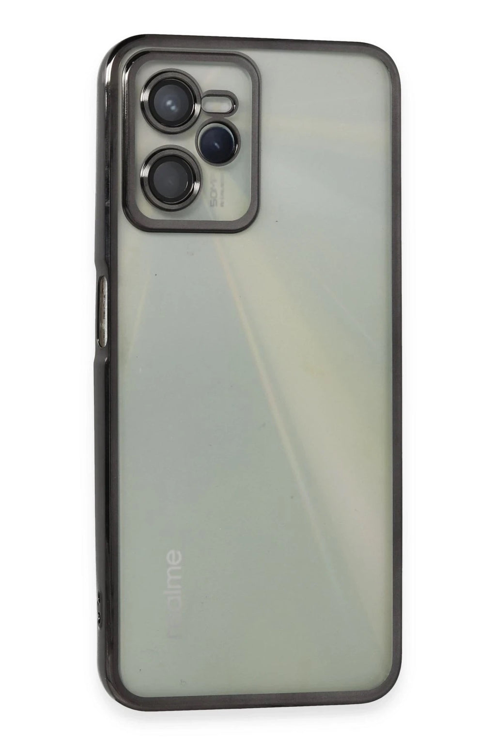 Mey İthalat® Realme C35 Kılıf Lensli Silikon - Siyah