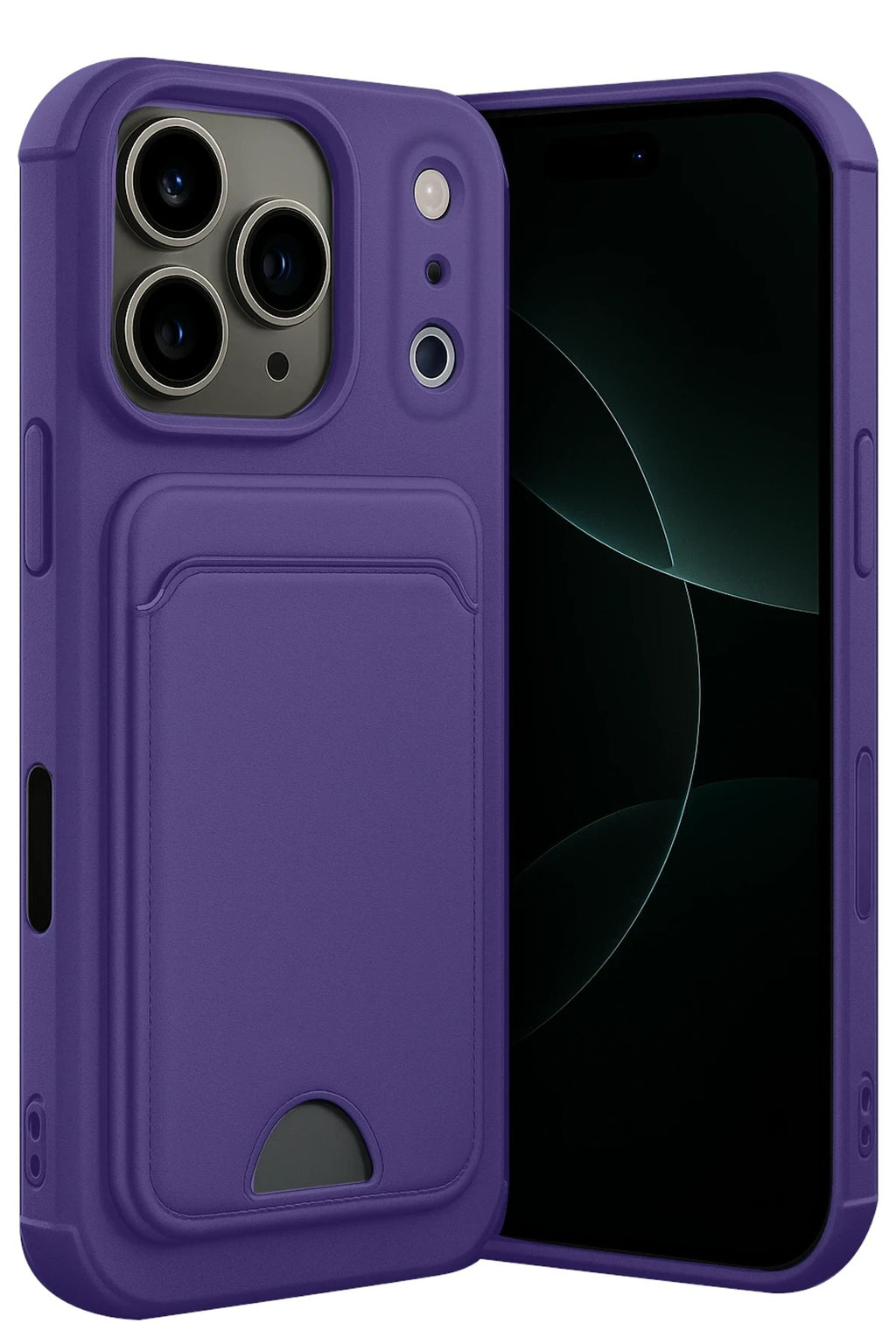 Mey İthalat® iPhone 17 Pro Kelvin Kartvizitli Silikon - Derin Mor