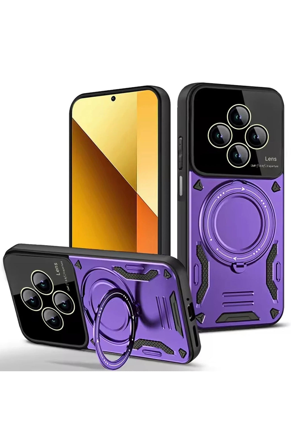 Mey İthalat® Redmi 14C Kılıf Joy Lens Standlı Kapak - Mor