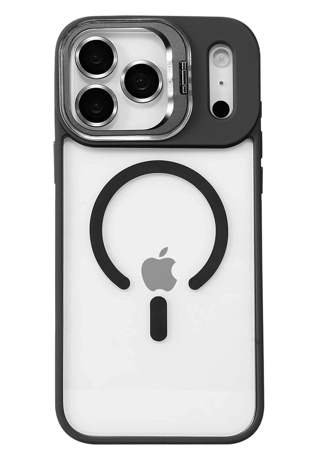 Mey İthalat® iPhone 17 Pro Remim Lensli Magsafe Standlı Kapak - Siyah