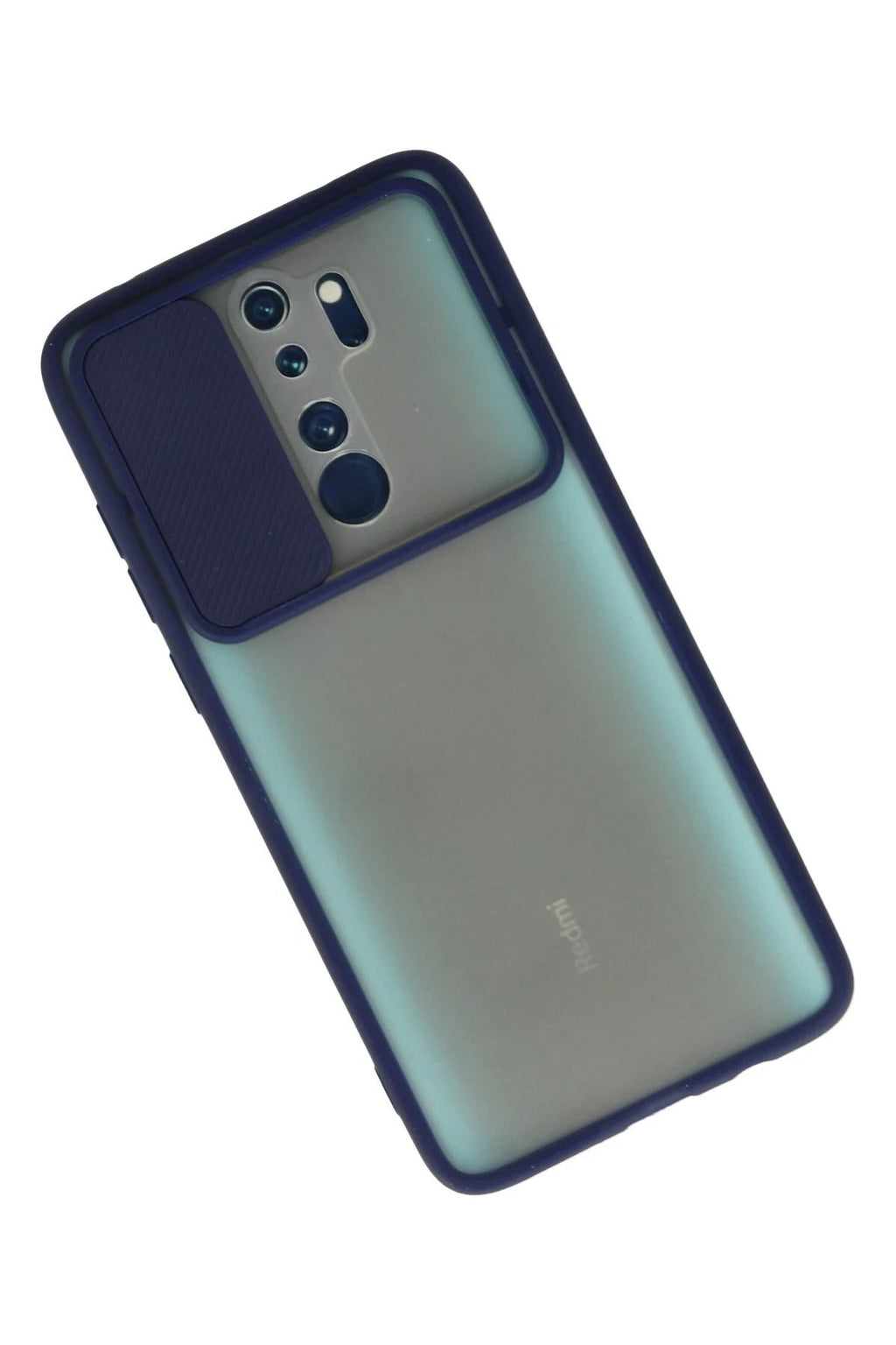Mey İthalat® Redmi Note 8 Pro Kılıf Palm Buzlu Kamera Sürgülü Silikon - Lacivert