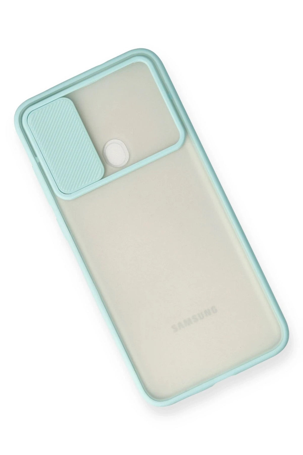 Mey İthalat® Samsung Galaxy A11 Kılıf Palm Buzlu Kamera Sürgülü Silikon - Turkuaz