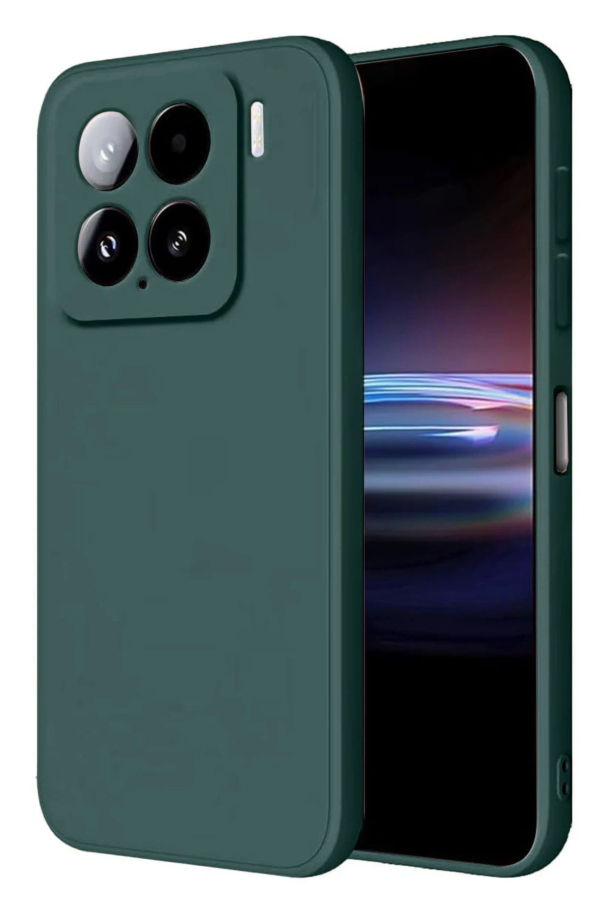 Mey İthalat® Mi 15 Pro Kılıf Nano içi Kadife Silikon - Koyu Yeşil