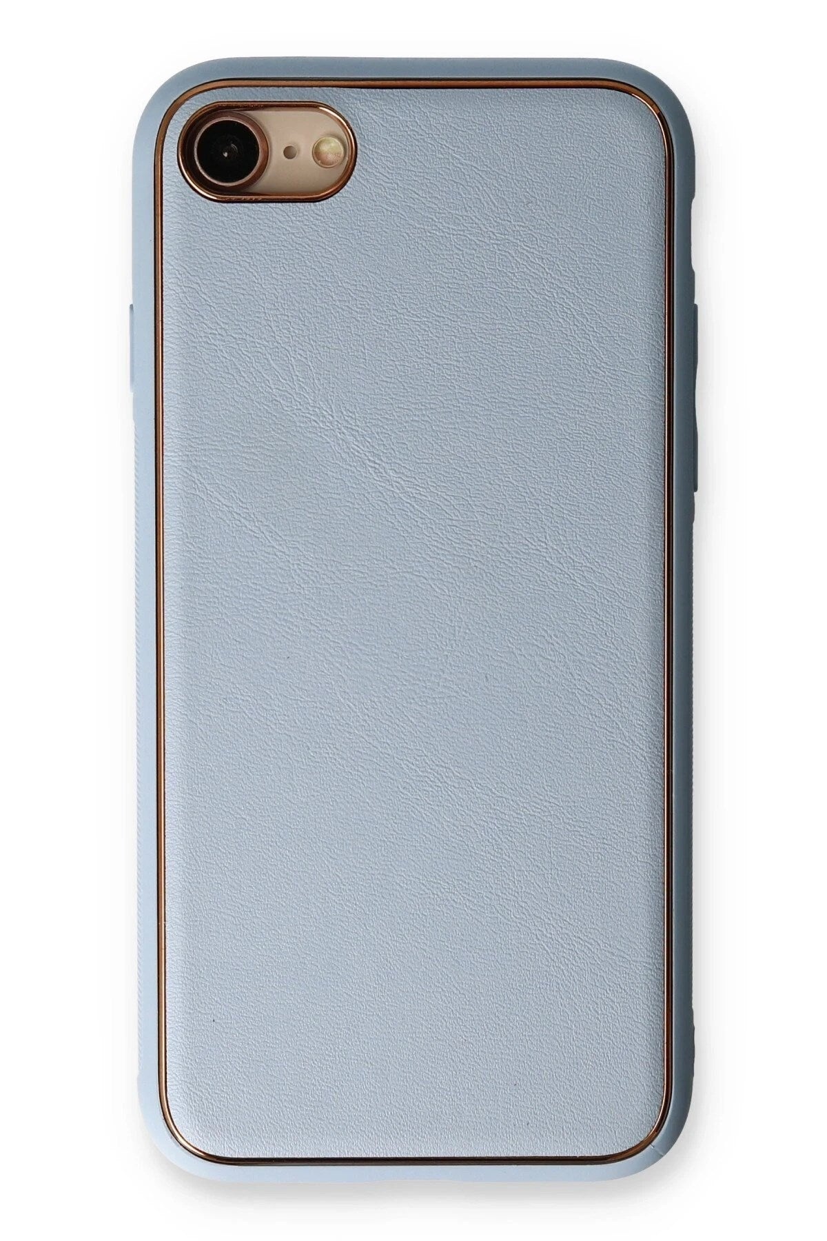 Mey İthalat® iPhone 7 Kılıf Coco Deri Silikon Kapak - Açık Mavi