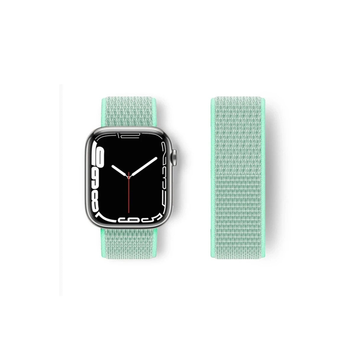Mey İthalat® Watch 42mm Hasırlı Cırtcırtlı Kordon - Turkuaz