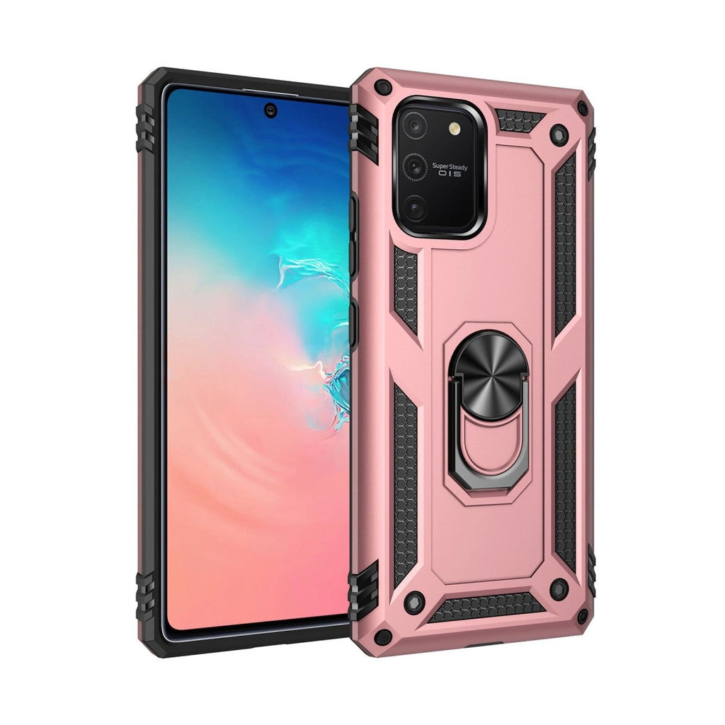 Mey İthalat® Samsung Galaxy A91 / S10 Lite Kılıf Sofya Yüzüklü Silikon Kapak - Rose