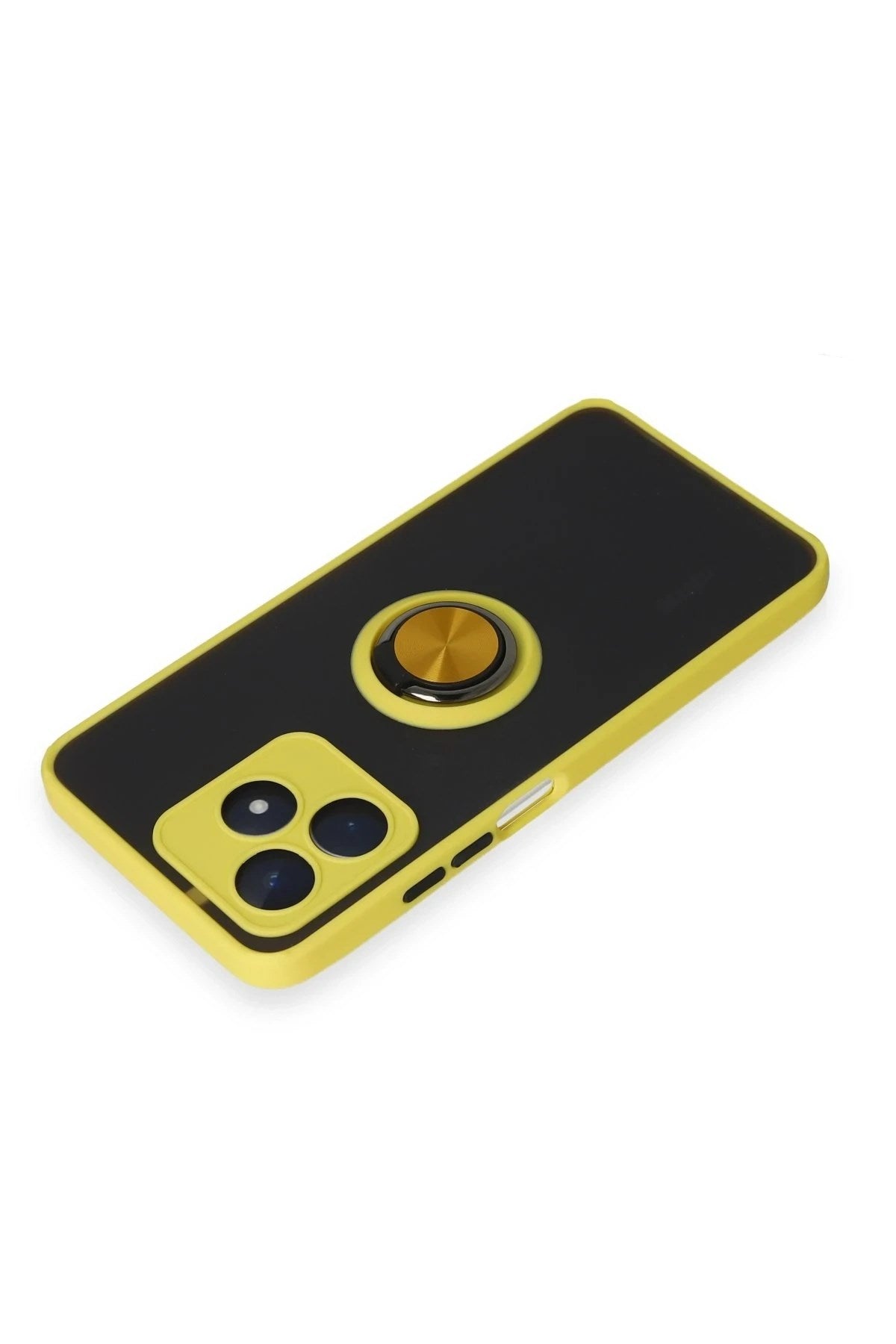 Mey İthalat® Realme C53 Kılıf Montreal Yüzüklü Silikon Kapak - Sarı