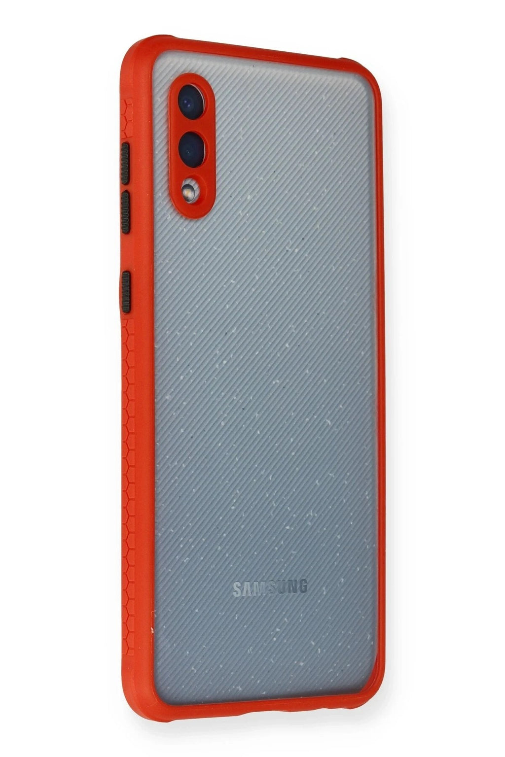 Mey İthalat® Samsung Galaxy A02 Kılıf Miami Şeffaf Silikon - Kırmızı