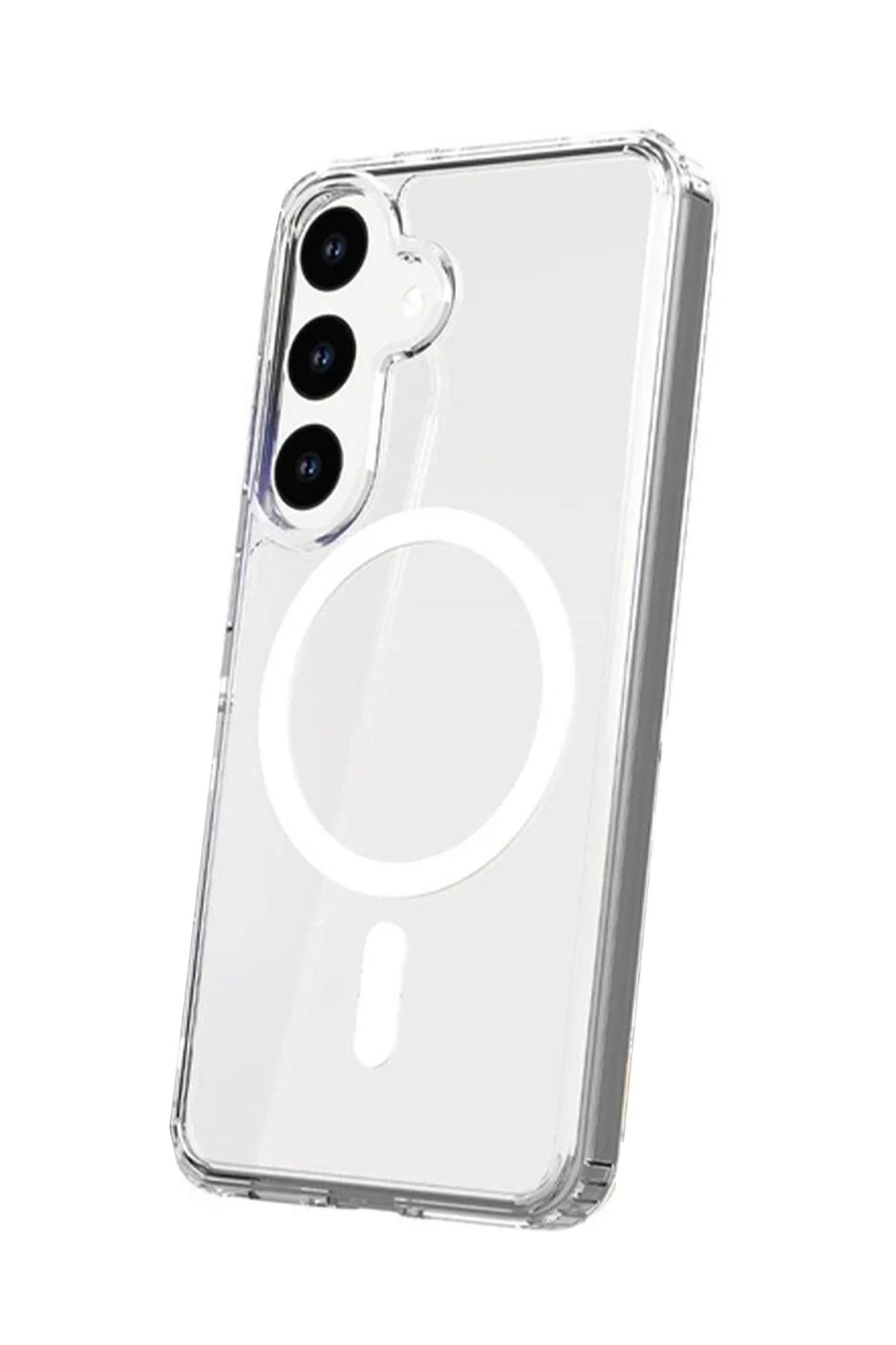 Mey İthalat® Samsung Galaxy S24 Kılıf Magneticsafe Şeffaf Silikon - Şeffaf