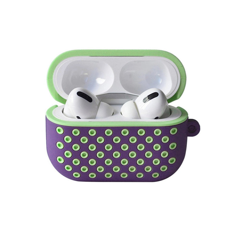 Mey İthalat® Airpods Pro 2 (2.nesil) Spor Delikli Kılıf - Lila-Yeşil
