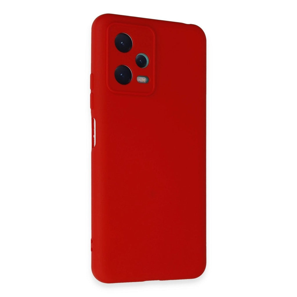 Mey İthalat® Redmi Note 12 5G Kılıf Nano içi Kadife Silikon - Kırmızı
